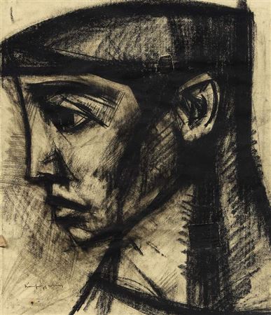 Portrait in profile by Gyula Konfar - Auction record, sale price, and art valuation. Compare with similar artists and explore comparable artworks.