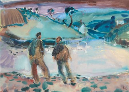 Swans at Loe Pool by Nicola Bealing - Auction record, sale price, and art valuation. Compare with similar artists and explore comparable artworks.
