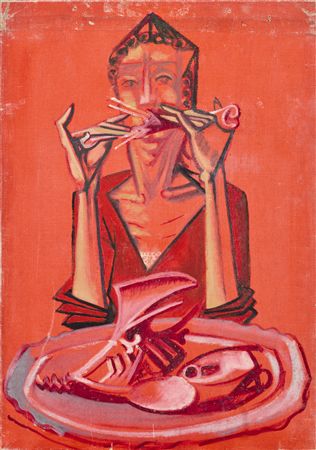 Woman with Turkey Bone I