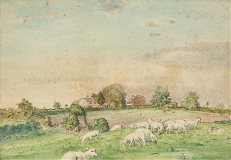 Field with grazing sheep by Allan Gwynne Jones - Auction record, sale price, and art valuation. Compare with similar artists and explore comparable artworks.