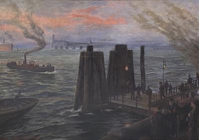 Sunset in Hamburg Harbor