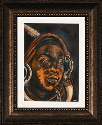 Portrait of a Warrior by Berthold Moyo - Auction record, sale price, and art valuation. Compare with similar artists and explore comparable artworks.