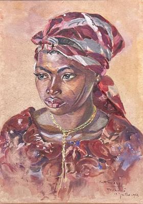 Portrait of a Woman, Kouandé, July 10, 1952 by Pierre Matossy - Auction record, sale price, and art valuation. Compare with similar artists and explore comparable artworks.