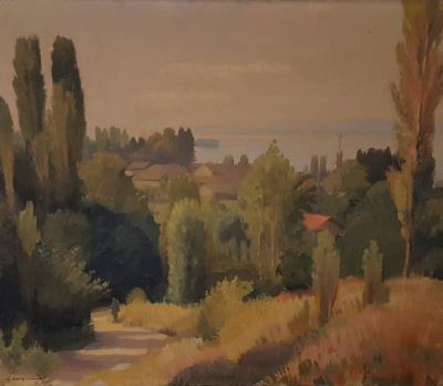 Village on the coast by Louis Goerg - Auction record, sale price, and art valuation. Compare with similar artists and explore comparable artworks.
