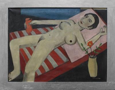 Reclining nude by August Clusserath - Auction record, sale price, and art valuation. Compare with similar artists and explore comparable artworks.