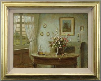 Interior with a bouquet of summer flowers