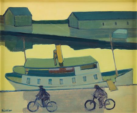 Harbor motif by Helge Linden - Auction record, sale price, and art valuation. Compare with similar artists and explore comparable artworks.