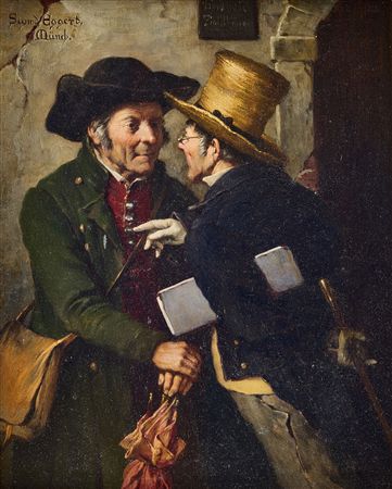 Two men talking