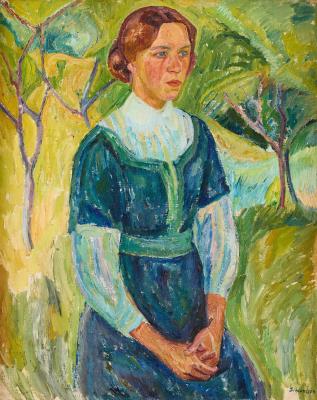 Portrait of Elin Cervin by Birger Simonsson - Auction record, sale price, and art valuation. Compare with similar artists and explore comparable artworks.