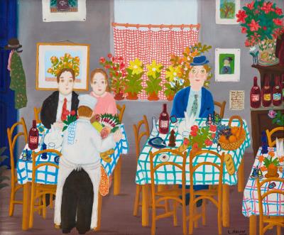 At the restaurant by Lennart Jirlow - Auction record, sale price, and art valuation. Compare with similar artists and explore comparable artworks.