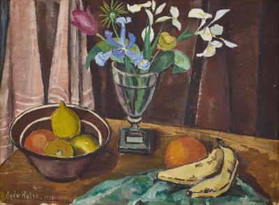 Floral still life with fruits by Agda Holst - Auction record, sale price, and art valuation. Compare with similar artists and explore comparable artworks.