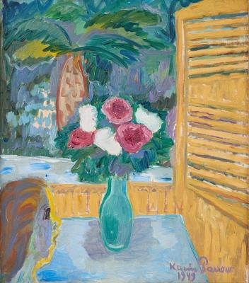 The artist's daughter Julia with a bouquet of flowers by Karin Parrow - Auction record, sale price, and art valuation. Compare with similar artists and explore comparable artworks.