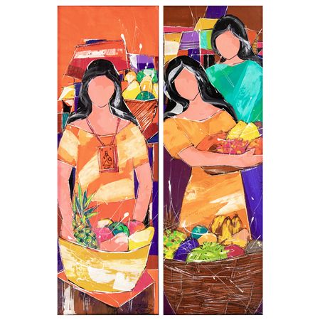 Fruit Vendors (2) by Ramon Doplon - Auction record, sale price, and art valuation. Compare with similar artists and explore comparable artworks.
