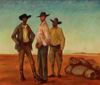 Drovers on the Barkly's by Russell (Sir George) Drysdale - Auction record, sale price, and art valuation. Compare with similar artists and explore comparable artworks.