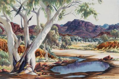 Afternoon Finke River, Glen Helen (1957) by Albert Namatjira - Auction record, sale price, and art valuation. Compare with similar artists and explore comparable artworks.