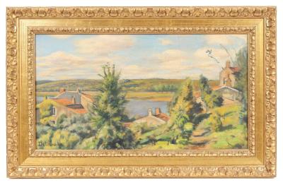 A French Village Overlooking a Lake
