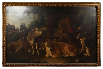Pastoral Scene with Cattle, Goats, a Shepherd and his Dog
