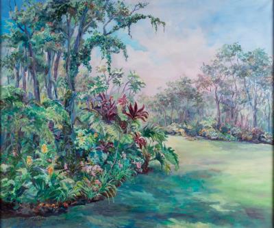 Path through a tropical landscape