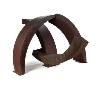 Geometric outdoor sculpture (in two sections)