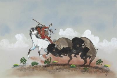 Untitled (Buffalo Hunt)