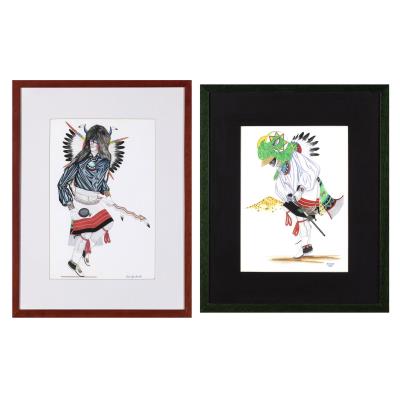 Two Drawings: Buffalo Dancer + Cane Dancer
