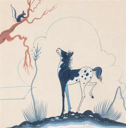 Untitled (Appaloosa with Squirrel)