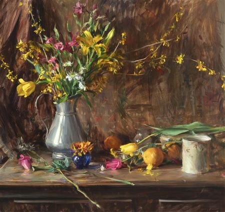 Forsythia Branches & Still Life
