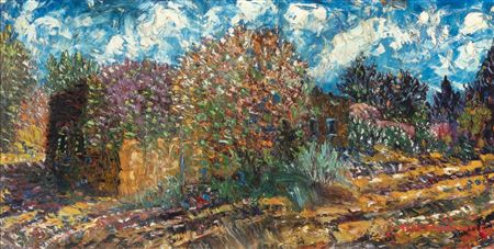 Untitled (Adobe with Trees)
