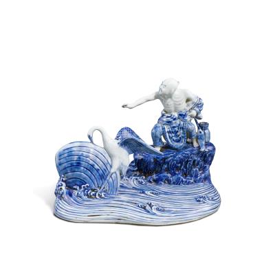 Blue and White 'Bird and Clam' Group