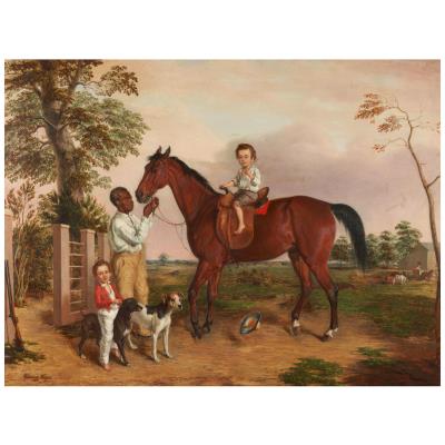 The Dawson Boys (alternatively titled 'Plantation Life' on stretcher) by Edward Troye - Auction record, sale price, and art valuation. Compare with similar artists and explore comparable artworks.