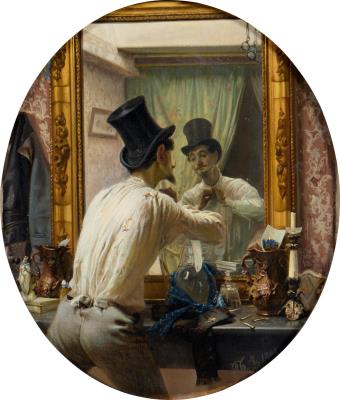 Frenchman Preparing for the bal populaire