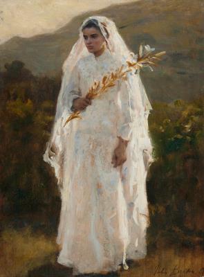 Jeune fille en blanc portant un lys (Young Girl in White Carrying a Lily)