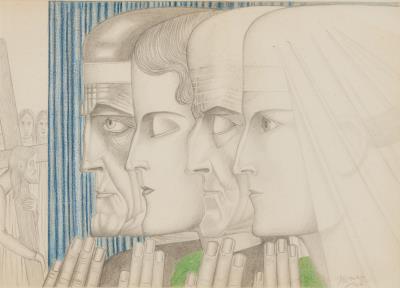 Four Figures Praying, Second Station of the Cross
