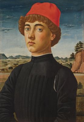 Portrait of a Young Man Wearing a Red Berretto