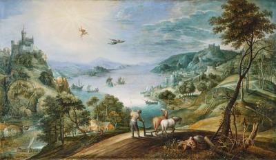 Panoramic Landscape with the Fall of Icarus by Marten Ryckaert - Auction record, sale price, and art valuation. Compare with similar artists and explore comparable artworks.