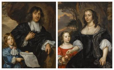 Portrait of Johannes Cunaeus and his son Philippus Cunaeus; Portrait of Susanna Calendrini and her daughter Maria Cunaeus (2) by Jan Mytens - Auction record, sale price, and art valuation. Compare with similar artists and explore comparable artworks.