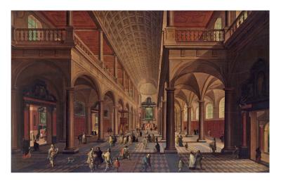 Architectural View of a Church Nave