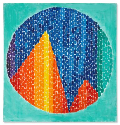 Snoopy Sees Sunrise on Earth by Alma Woodsey Thomas - Auction record, sale price, and art valuation. Compare with similar artists and explore comparable artworks.