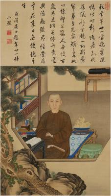 A rare imperial portrait of Prince Guo, aged 21, circa 1718
