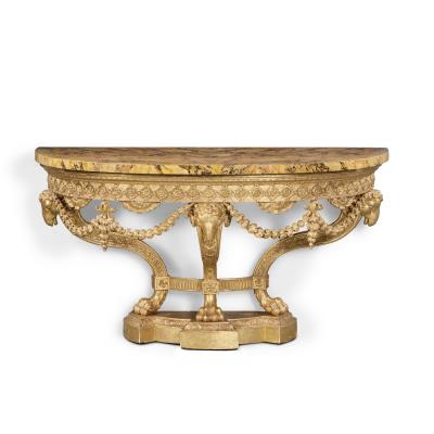 George III Carved and Giltwood and Gilt Gesso Console Table