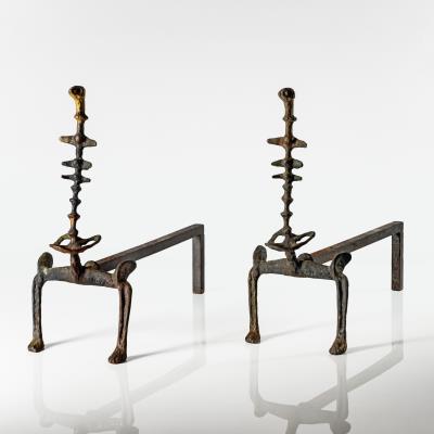 Pair of Carcasse Chenets
