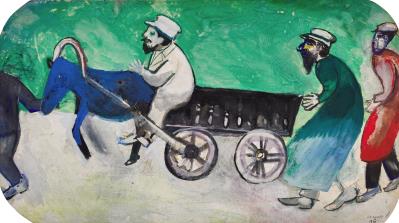 Chariot au ciel vert