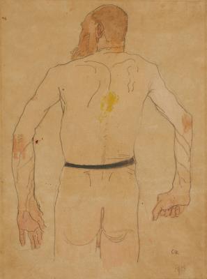 Rückenakt eines alten Mannes (Back View of an Old Man)
