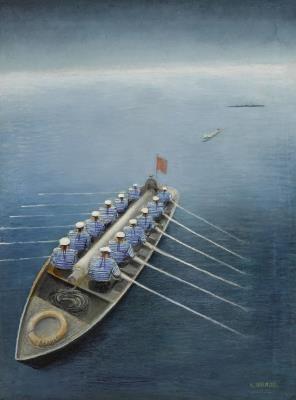 Red Sailors at the Oars by Konstantin Vyalov - Auction record, sale price, and art valuation. Compare with similar artists and explore comparable artworks.