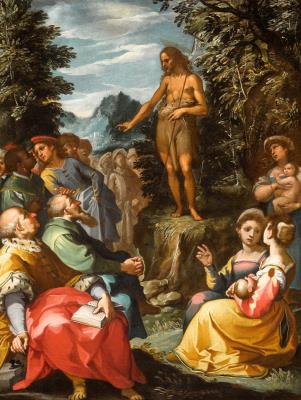 Saint John the Baptist preaching in the wilderness