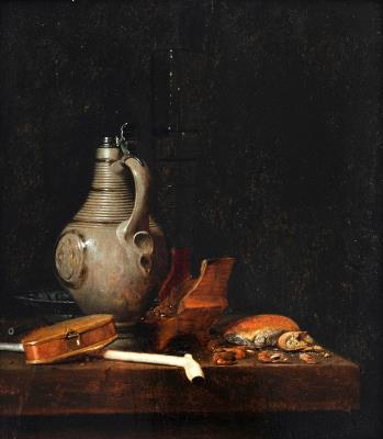 Still Life of a Glass, a Jug, a Brazier and a Pipe Arranged on a Table