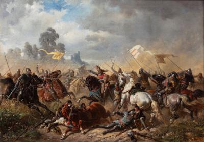 Battle between Gérard, Seigneur of Hunolstein, and his cousin Dietrich de Daun in 1360