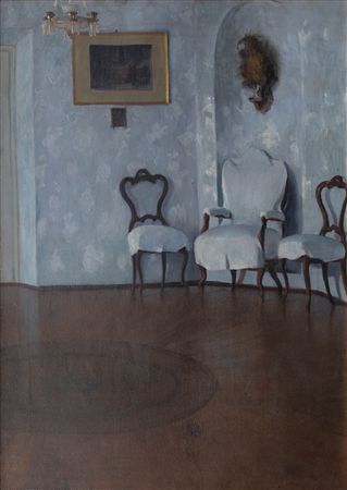 In the empty court/Interior lounge, 1906 by Bronislawa (Rychter) Janowska - Auction record, sale price, and art valuation. Compare with similar artists and explore comparable artworks.