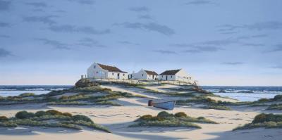 Beach Landscape with Cottages
