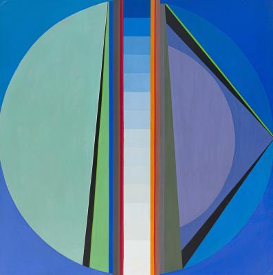 Abstract in Green and Purple